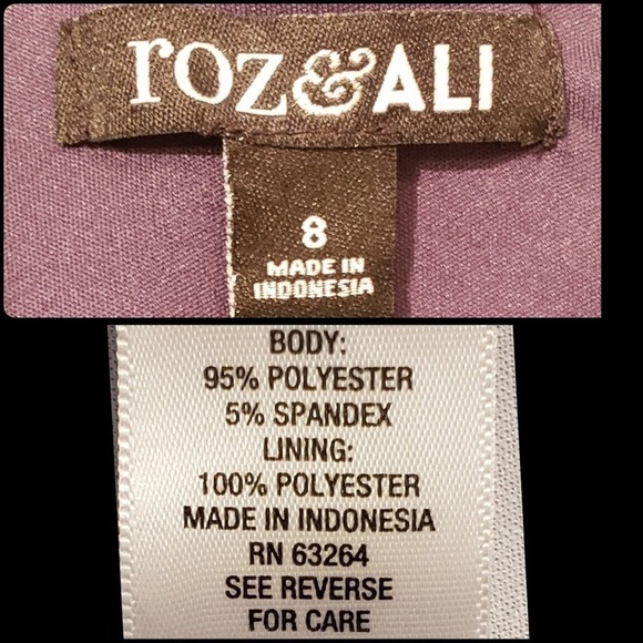 Women's Size 8 Roz & Ali Sleeveless Navy Blue Floral A Line Dress Cottage Core - Picture 7 of 7